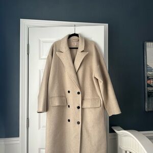 Free People Cream Double-Breasted Women's Coat